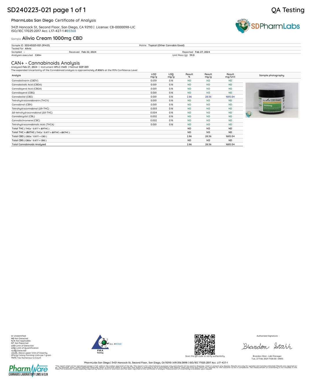 Alivio cream 1000mg - Happy House CBD & HEMP STORE